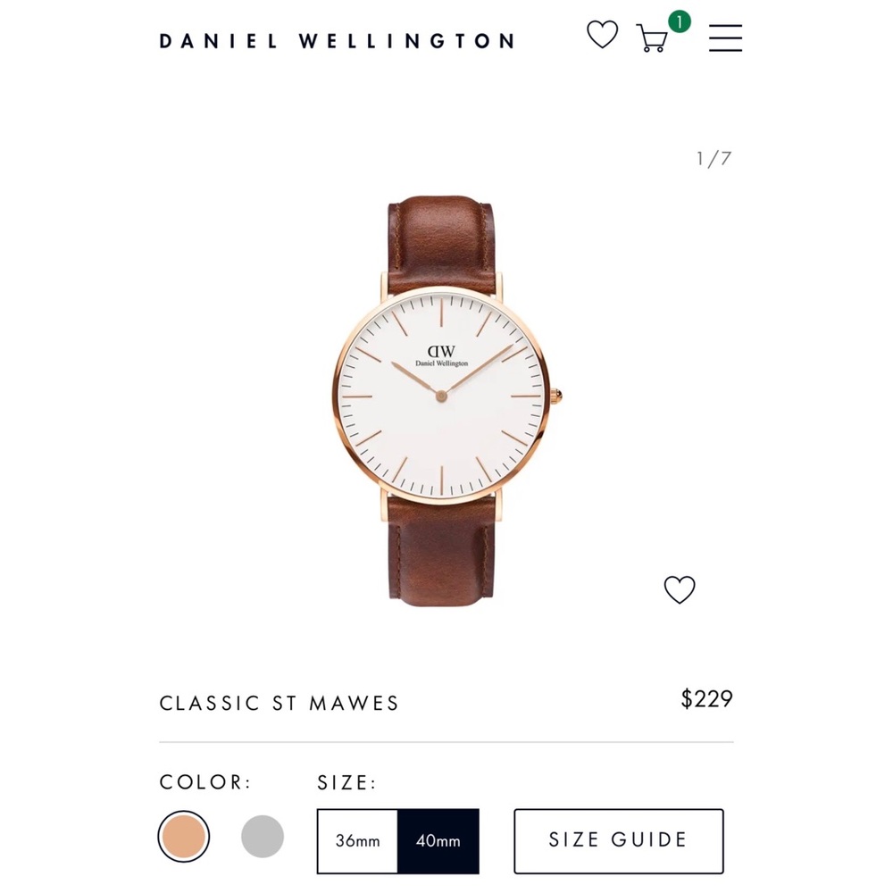 Daniel Wellington 40mm watch